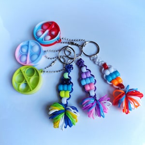 Zintuiglijke fidget, prikkelend speelgoed, angstverlichting, ADHD kalmerend, zorgfidget, huidplukhulp, paracord fidget, fidget-sleutelhanger, speelgoed voor stressverlichting