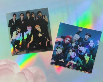 Stray kids stickers,2 holographic rainbow stickers,skz sticker,han,felix,hyunjin,minho,bang chan,changbin,in,seungmin