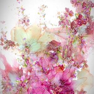 Flower wall art, printable wall art, alcohol ink print, alcohol ink art,digital print, floral wall art, downloadable painting