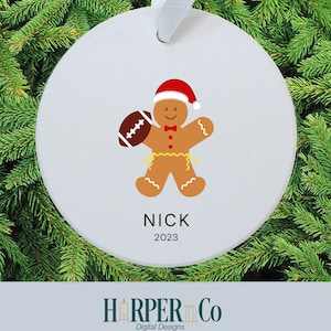 Flag Football Personalized Christmas Ornament, Personalized Gingerbread Christmas Ornament, Christmas Ornament 2023, gift, keepsake