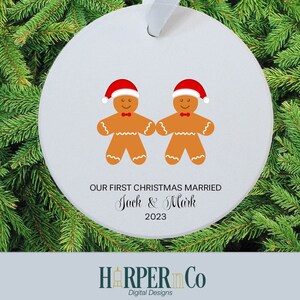 Primera Navidad Casado, Adorno de Navidad, Sr. y Sr., Pan de Jengibre, Recién Casado, Regalo de Boda, Regalo de Navidad Personalizado, Matrimonio, Orgullo