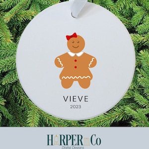 Personalized Christmas Ornament, Personalized Gingerbread Christmas Ornament, dress, woman, girl, Christmas Ornament 2023, gift, keepsake