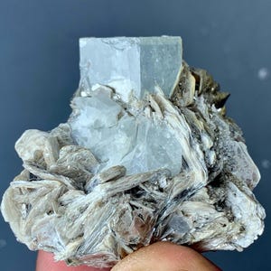 56g Natural Aquamarine Crystal with Muscovite – Raw Blue Gemstone Specimen from Pakistan
