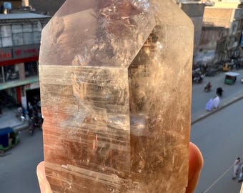 575g Natural Smoky Quartz Crystal Point from Pakistan | Large Terminated Quartz Specimen | Collector Mineral