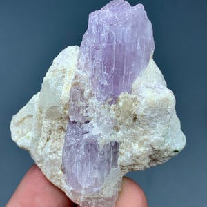 28g Natural Purple Kunzite Crystal in Matrix from Afghanistan Rare Mineral Specimen