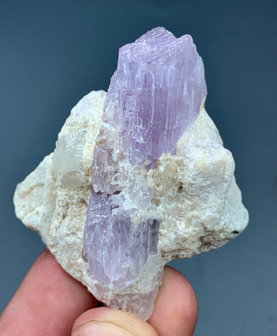 28g Natural Purple Kunzite Crystal in Matrix from Afghanistan Rare Mineral Specimen