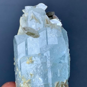 65g Aquamarine Beryl with Muscovite Mica | Clear Blue Natural Crystal | High-Grade Mineral Specimen from Pakistan