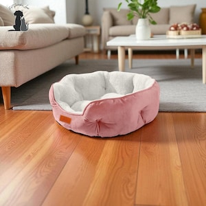 Pink Pet Bed For Small And Large Pets, Soft, Washable Pet Bed With Non-Slip Base, Water Resistant Pet Accessory, Pet Bed For Pet Lover Gift