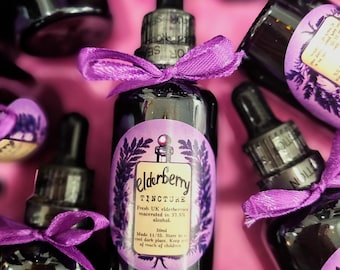Elderberry Tincture, For Winter Colds & Seasonal Allergies, 50ml Dropper Bottle