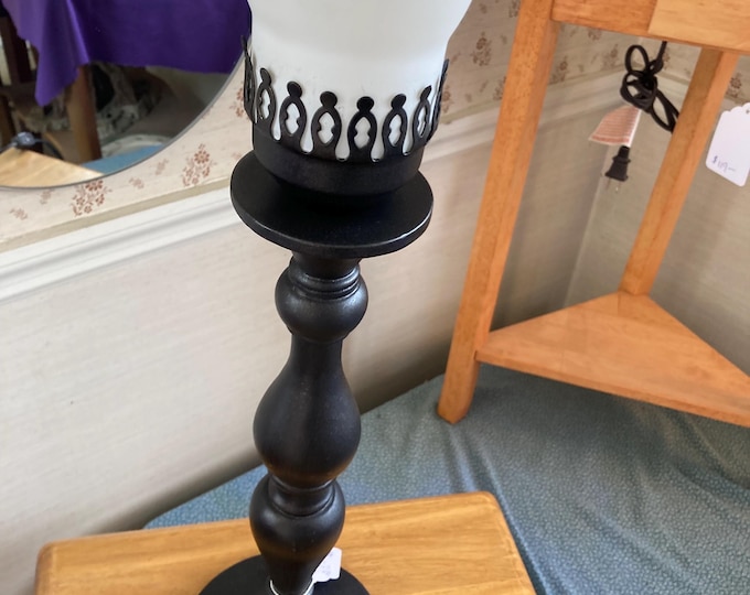 Rewired, resin table lamp   With chimney and in-line switch