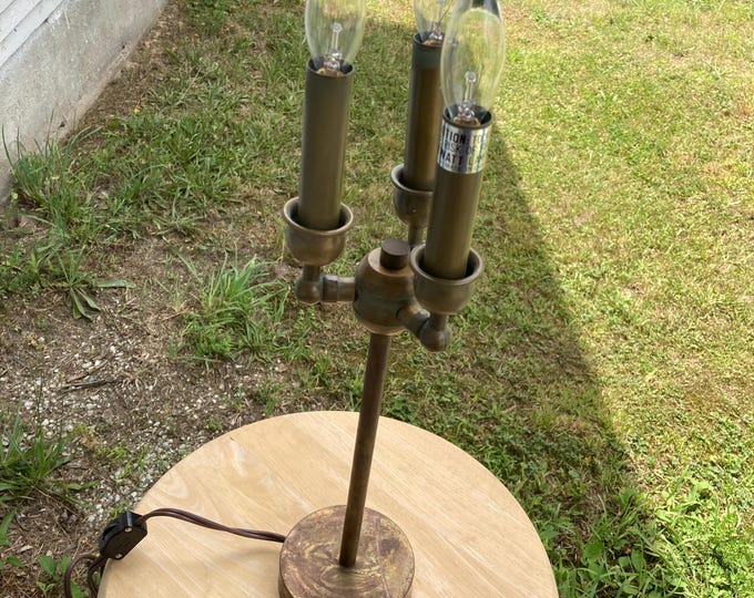 16 1/2 inch tall, Raw brass table accent lamp