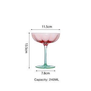 Vinglas med fräscha kontrasterande blomknoppar, färgade vinglas, personliga glas, vinglasset, jubileumspresenter, julklappar 240ML Glasses
