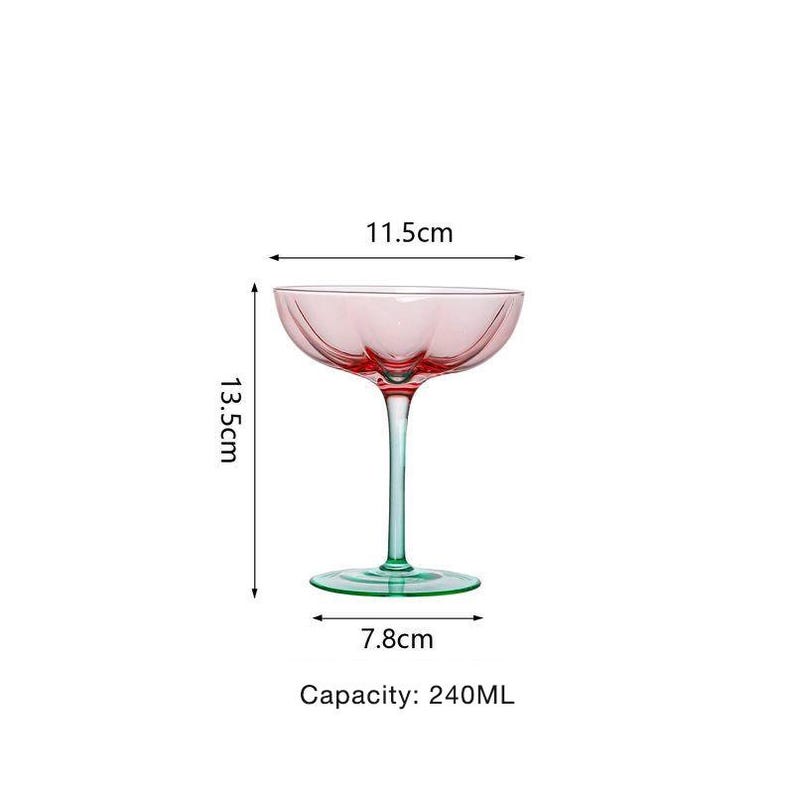 Vinglas med fräscha kontrasterande blomknoppar, färgade vinglas, personliga glas, vinglasset, jubileumspresenter, julklappar 240ML Glasses