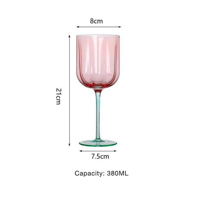 Vinglas med fräscha kontrasterande blomknoppar, färgade vinglas, personliga glas, vinglasset, jubileumspresenter, julklappar 380ML Glasses