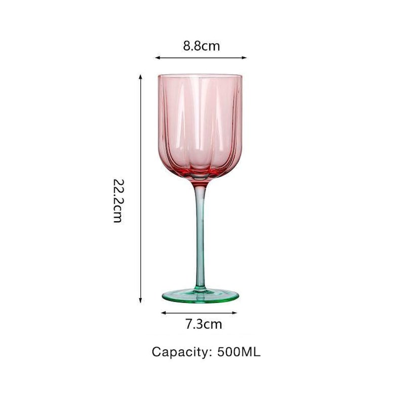 Vinglas med fräscha kontrasterande blomknoppar, färgade vinglas, personliga glas, vinglasset, jubileumspresenter, julklappar 500ML Glasses