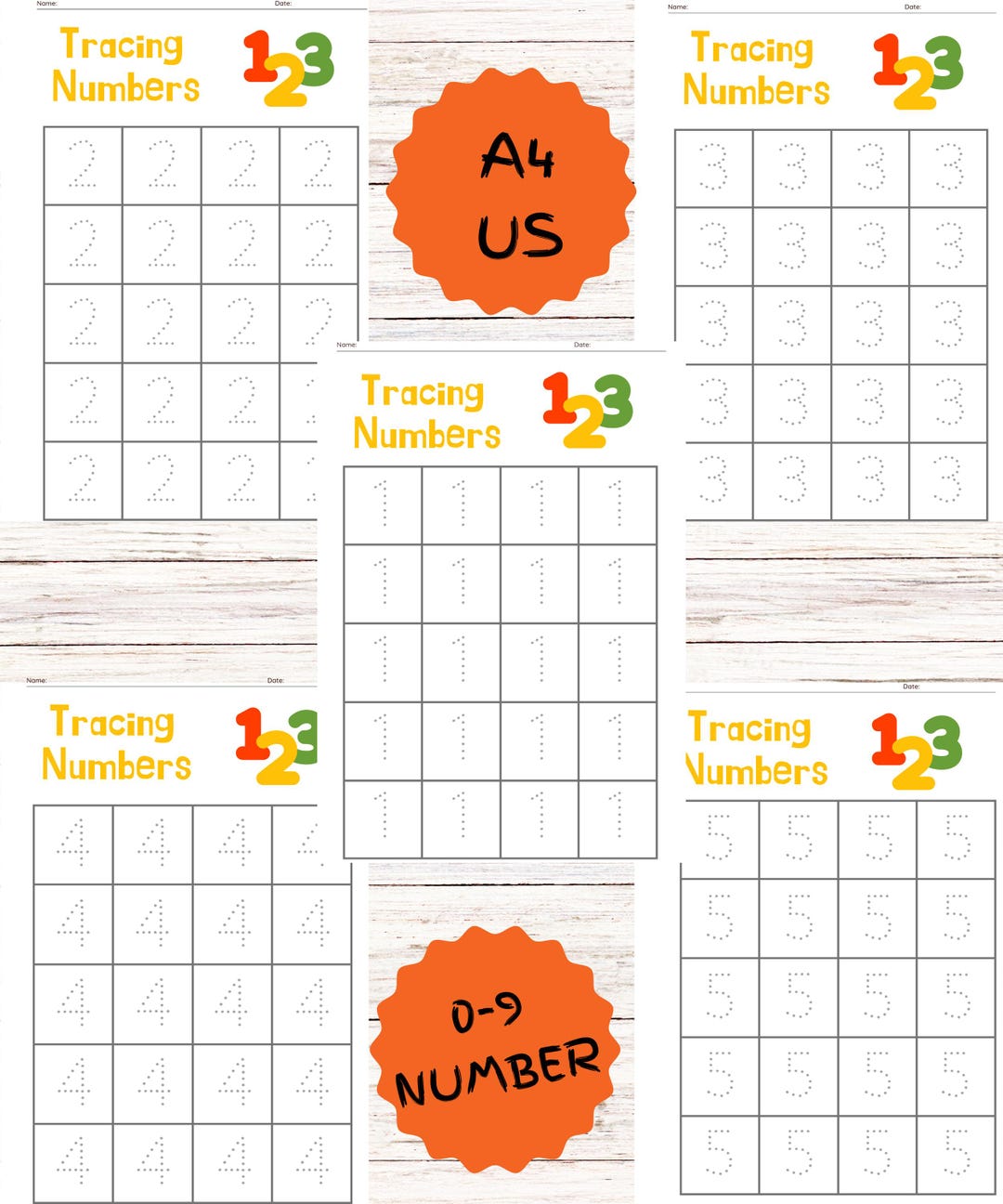 0-9 Number Tracing Worksheets, Traceable Numbers, Preschool Worksheets ...