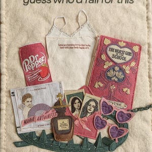Cottagecore Girlblogger Collage Tea Towel | Sad Girl Tumblrcore Meme | Femcel Coquette Aesthetic Home Decor