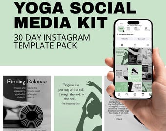 Yoga Instagram Templates – 30 Editable Canva Posts for Wellness, Pilates, & Fitness Studios
