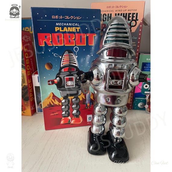 23.5cm ヴィンテージ プラネットロボット：1950年代製ブリキ製ゼンマイ