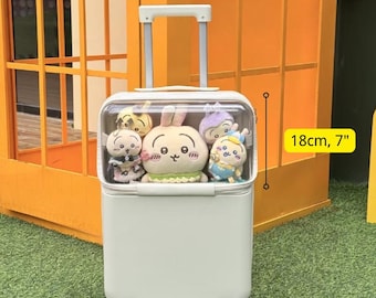 Pre-order Carry On Style Rolling Ita Suitcase with Clear Plush Doll Display Window