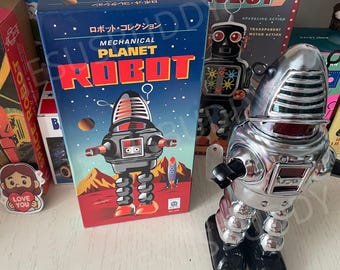 23.5cm ヴィンテージ プラネットロボット：1950年代製ブリキ製ゼンマイ
