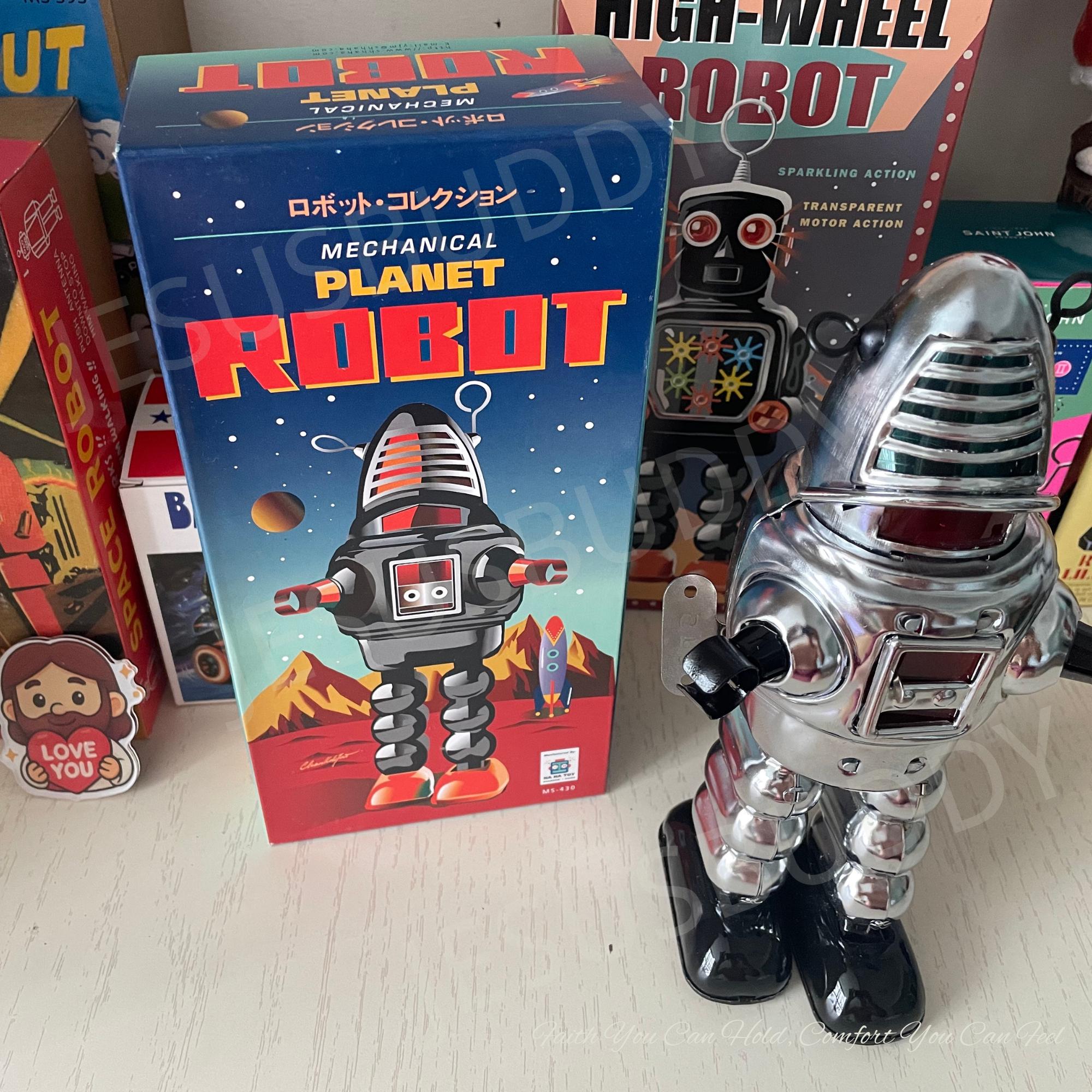 23.5cm ヴィンテージ プラネットロボット：1950年代製ブリキ製ゼンマイ