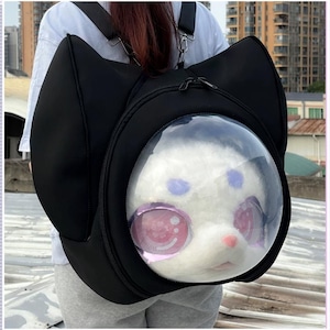 Fursuit Head Carrier Bag Semi Clear Furry Head Backpack Cosplay Storage Case