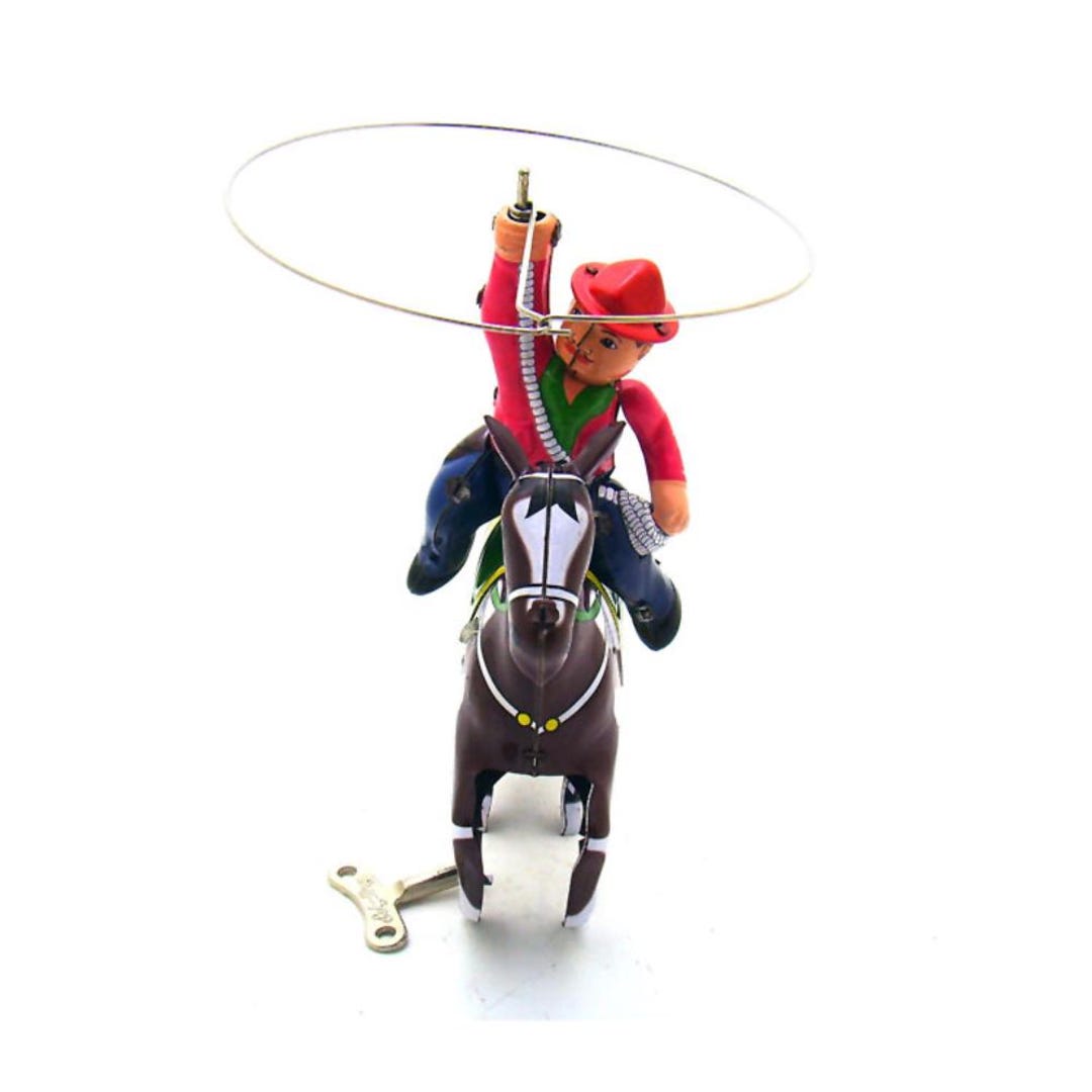 Courtland Rocking R Ranch Wind Up Vintage Tin Wind-up Cowboy on Horse With Lasso - Etsy
