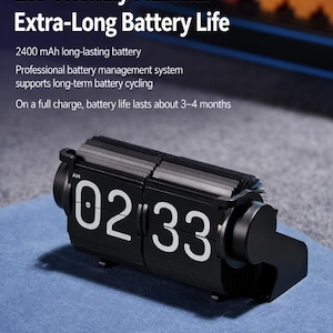 Retro Flip Clock for Desk Setup, Digital Alarm Clock with Calendar and Timer