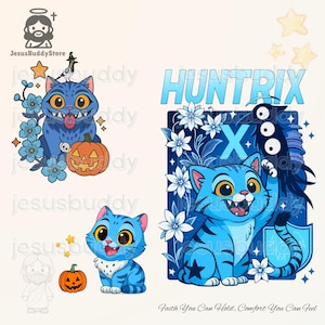 K-pop Demon Hunter Tiger Inspired Art Set-Hunters Halloween Digital Stickers – 3 Printable PNGs for Halloween Decor & Craft Use
