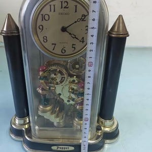 Vintage 1990s Seiko Puppet Animated Musical Mantel Clock, Made in Japan