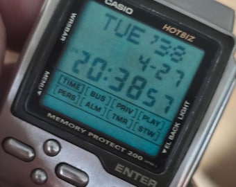 Vintage 1995 Casio Hotbiz DB-2000 Databank Watch, Memory Protect 200, Module 1495
