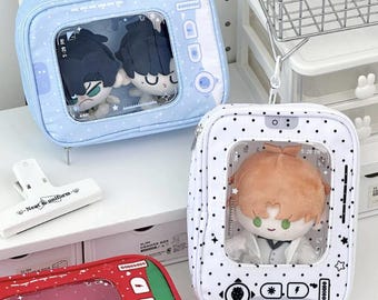 Camera Style Plush Doll Ita Bag, Clear Window Carrier for 10–17cm Kpop Dolls