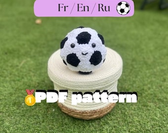 Crochet Football Pattern | Football Amigurumi PDF | Kawaii Sports Crochet | English French Russian