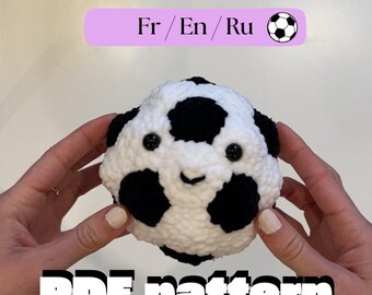 PDF Crochet Pattern – Football | kawaii amigurumi | crochet soccer ball | soccer ball | fr/en/ru