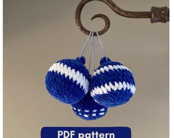 PDF (fr/en/ru) - 3 designs -- Christmas Baubles Crochet Pattern | Christmas Balls Crochet Pattern | Схема Новогодних Шариков Крючком