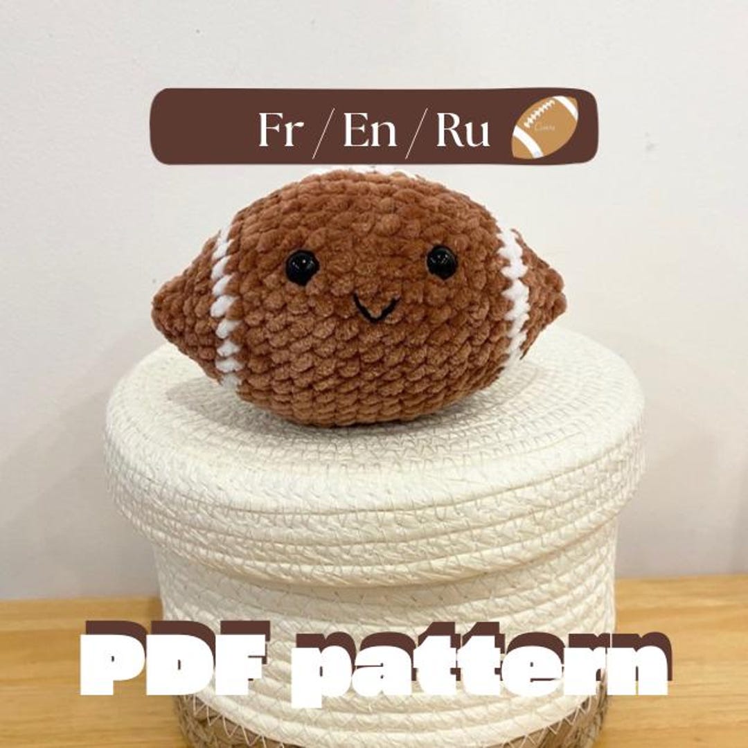 PDF かぎ針編みパターン - ラグビー ボール |かわいいスポーツ