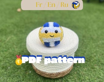 Crochet Volleyball Pattern | Volleyball Amigurumi PDF | Kawaii Sports Crochet | English French Russian