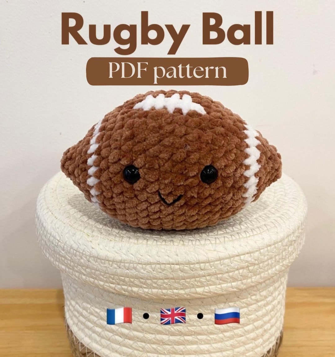 PDF Crochet Pattern - Rugby Ball | Kawaii Sport Amigurumi | Fr/en/ru - Etsy