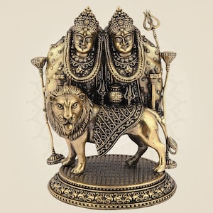 Chamunda Mata Brass Idol - Divine Goddess Statue for Temple & Home Decor