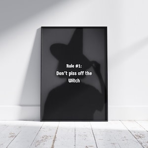 Don&#39;t p off the Witch | Witch Wall Art | Goth Wall Art | Witchcraft | Goth Print | Goth Poster