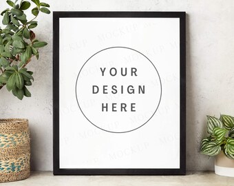 Black photo frame mockup 11x14 . Picture frame mockup.