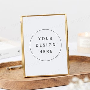 5 x 7 Frame Mockup, Gold Frame Mockup, Frame Mockup, Wedding Stationary Mockup, Product Mockup, Blank Frame Mockup, Digital Download
