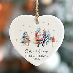 Custom Baby&#39;s First Christmas Ornament, 1st Christmas Keepsake, New Baby Gift, Christmas Bauble, Baby Xmas Gift, Christmas Gifts for Kids