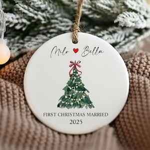 First Christmas Married Ornament, Wedding Gift, Mr and Mrs Ornament, Personalized First Christmas Keepsake, Married Ornament, Christmas Gift