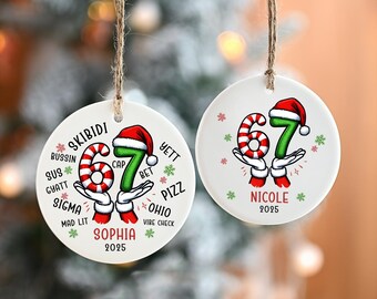 Custom Six Seven Ornament, Gen Z Slang Teen Keepsake, Funny Teenager Ornament, 67 Six Seven Meme Ornament, Friends Gift, Kids Christmas Gift
