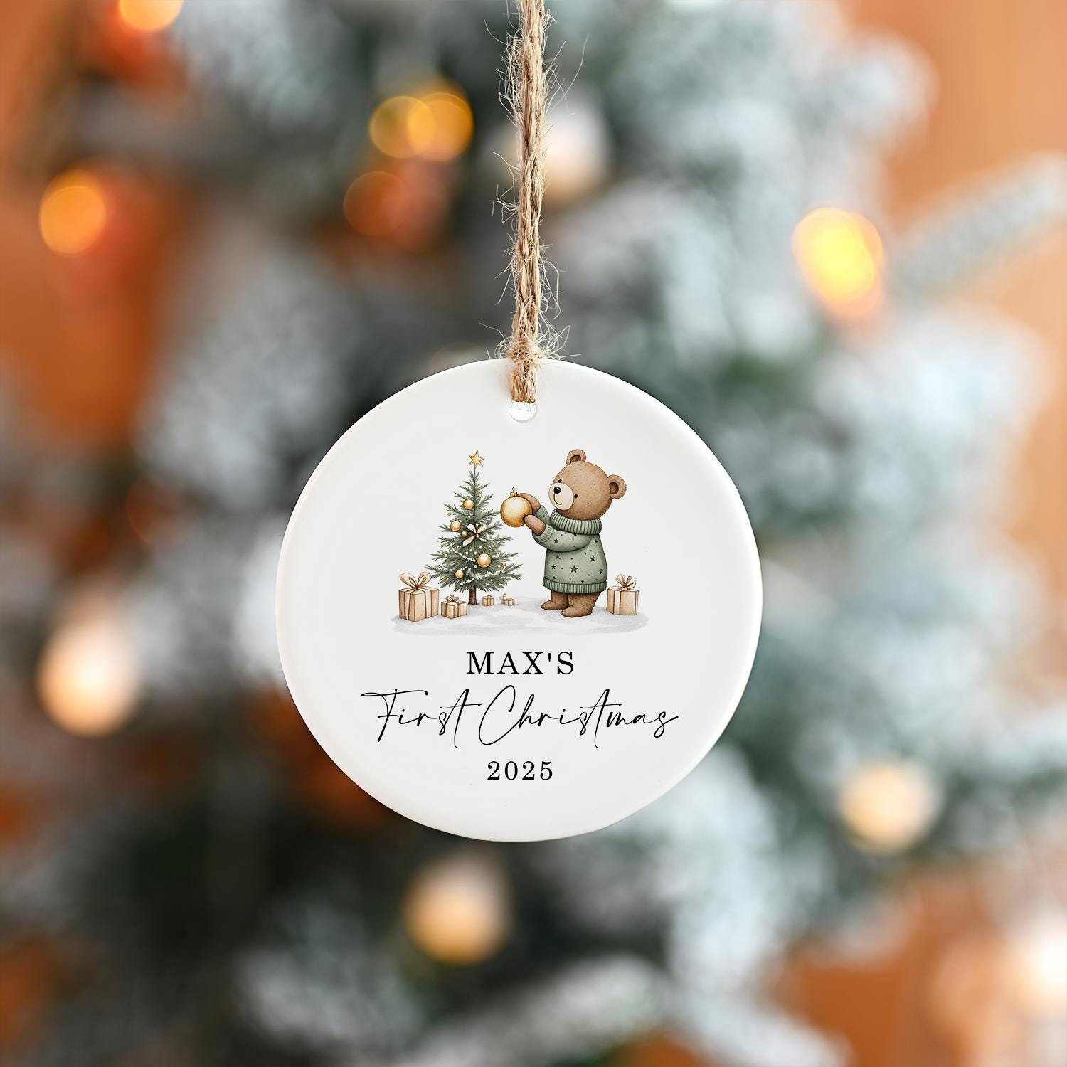Me To You Tatty Teddy Pallina Di Vetro Per Albero “My First Christmas” – Regalo Personalizzabile Per Neonati - 2