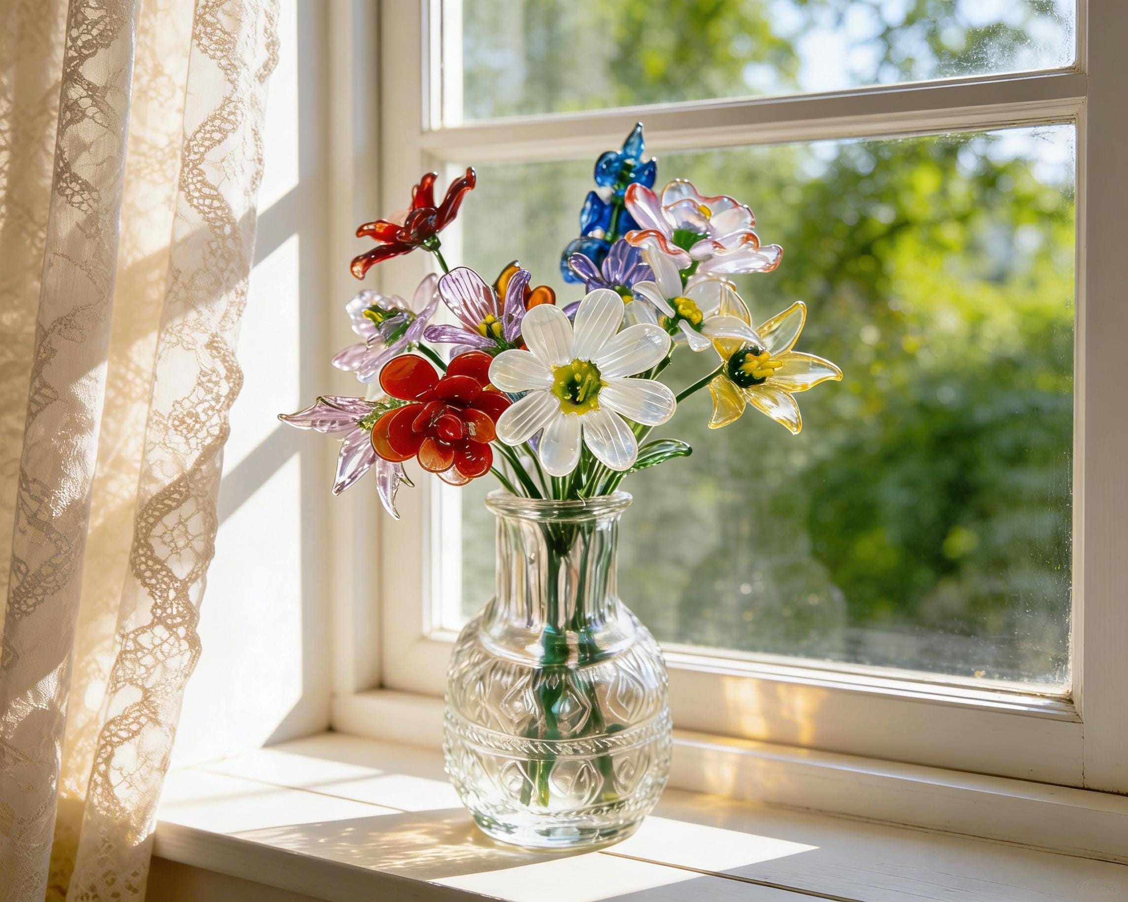 ビンテージ花瓶(ガラス製)ケース付き 古いガラスの花瓶 - Etsy 日本