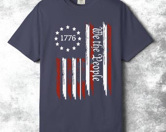 We The People 1776 Shirt – Distressed American Flag Tee, Patriotic USA Independence Graphic T-Shirt
