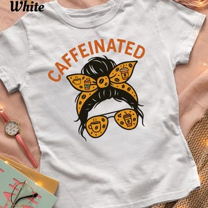 Caffeinated Unisex Heavy Cotton Tee | Coffee Lover Retro Graphic Tee | Funny Caffeine Addict Shirt | Grey Unisex Coffee Gift